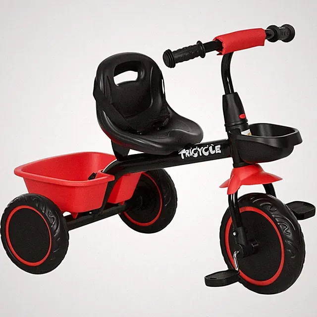 Fun Red Tricycle 31.5x19x24.75in 55lb Strength Adjustable Seat Comfort