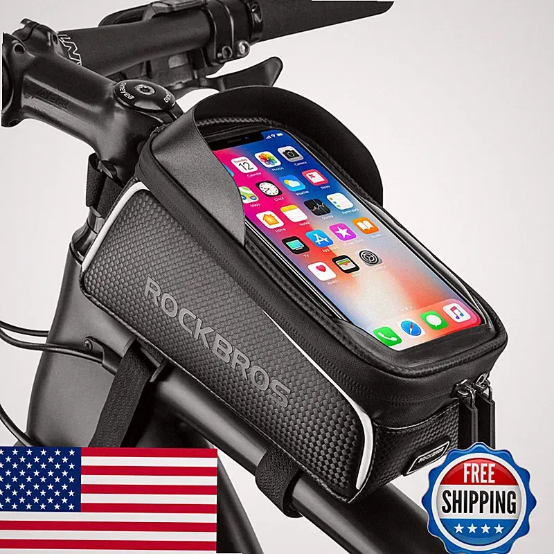 Rockbros Bike/Bicycle Phone Front Frame Bag Waterproof Tube Bagcycling Pouch