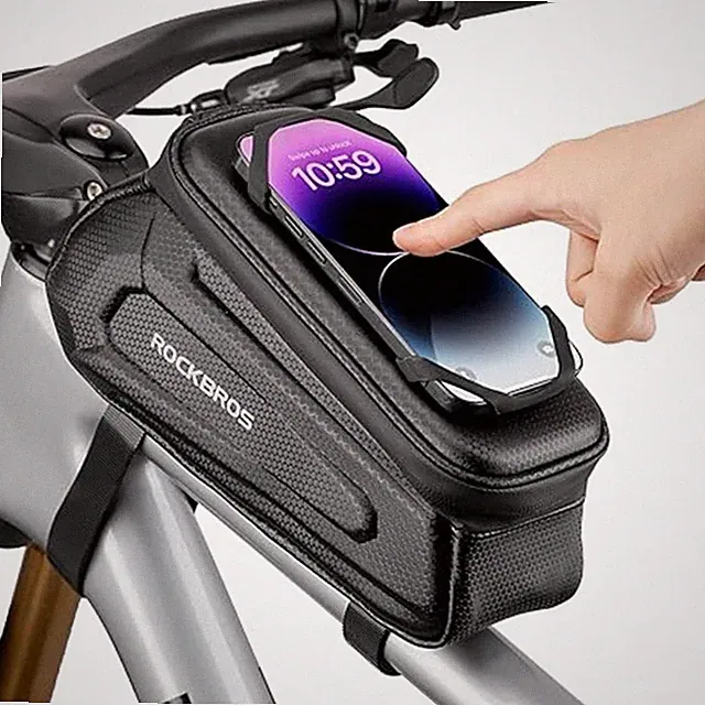 ROCKBROS Bike Phone Holder Bag TopTube Bag Bicycle Frame Bag Waterproof Pouch 7"