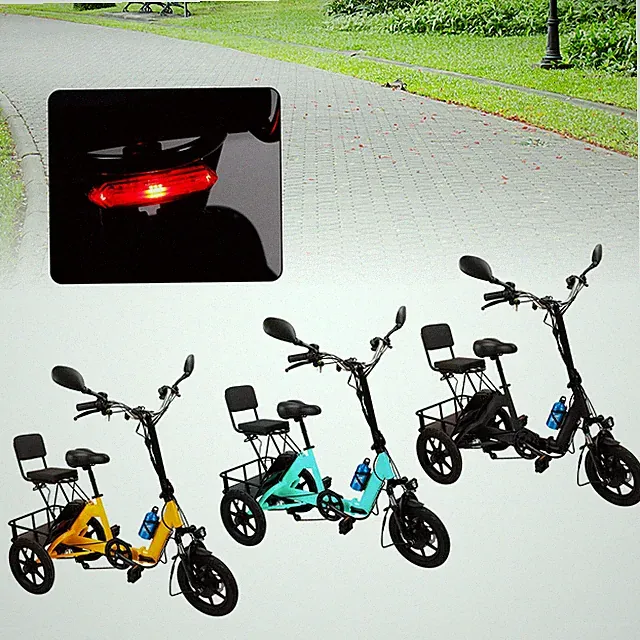 Three Wheel Electric Tricycle for Adults 3 Wheel Motorized Folding E-Bike